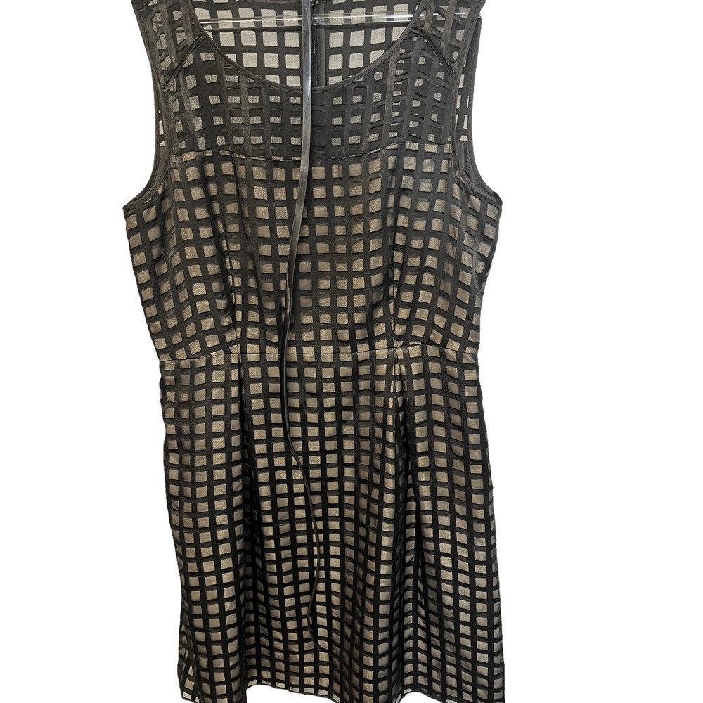 Calvin Klein Window Pane Belted Dress